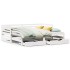 Sofá cama con cajones madera maciza de pino blanco 90x200