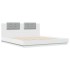 Estructura de cama con cabecero y luces LED blanco 180x200