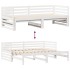 Sofá cama con cajones madera maciza de pino blanco 90x200