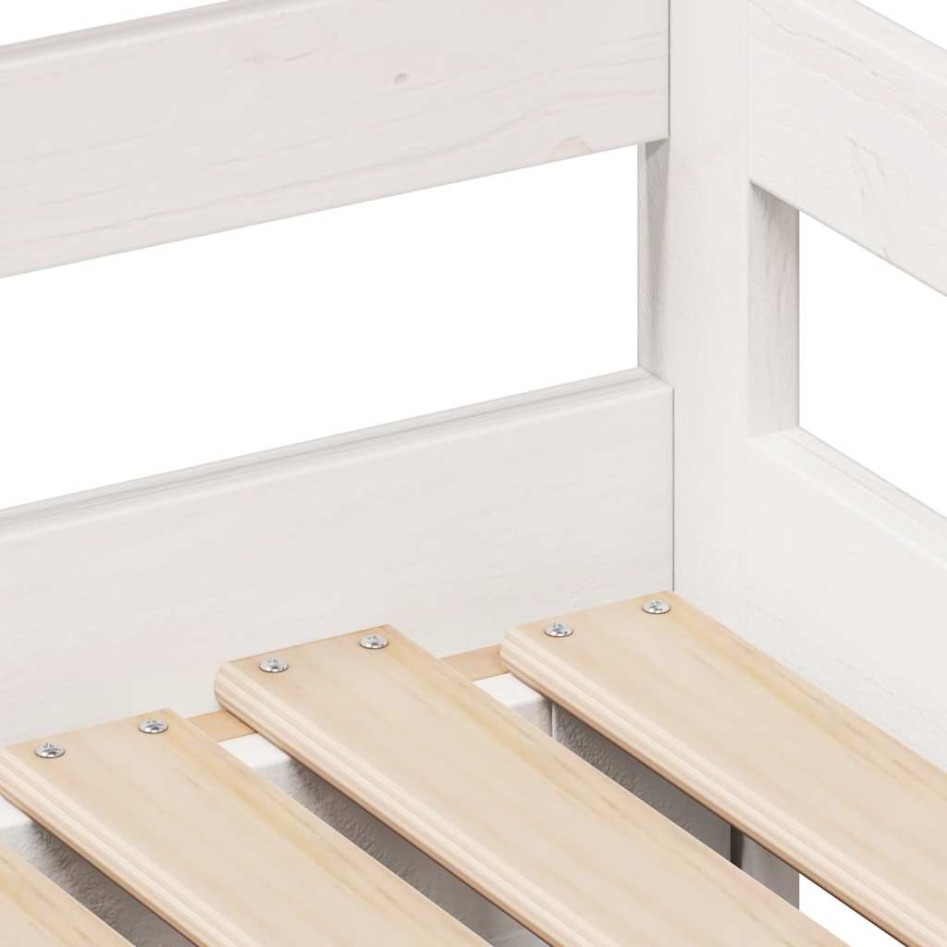 Sofá cama con cajones madera maciza de pino blanco 90x200