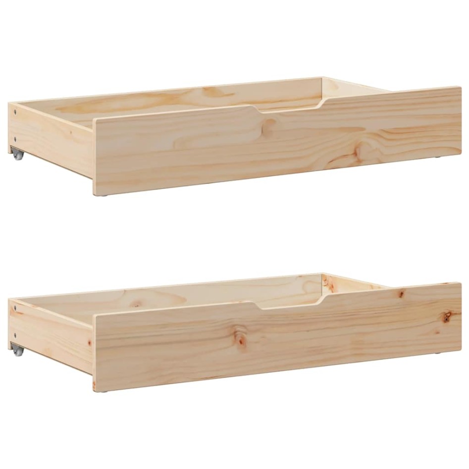 Sofá cama con cajones madera maciza de pino 80x200