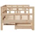 Sofá cama con cajones madera maciza de pino 80x200