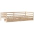 Sofá cama con cajones madera maciza de pino 80x200