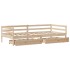 Sofá cama con cajones madera maciza de pino 80x200