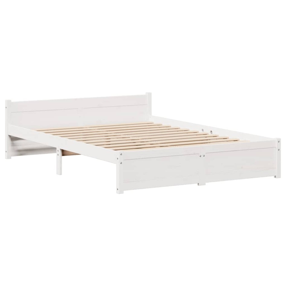 Estructura de cama sin colchón madera de pino blanca 120x200