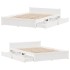 Estructura de cama sin colchón madera de pino blanca 150x200