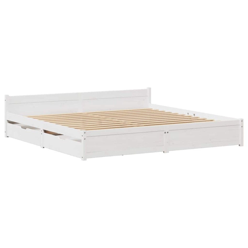 Estructura de cama sin colchón madera maciza de pino 160x200