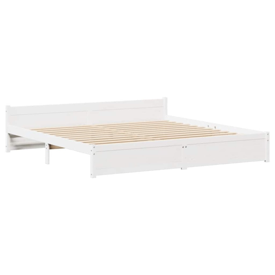 Estructura de cama sin colchón madera maciza de pino 160x200
