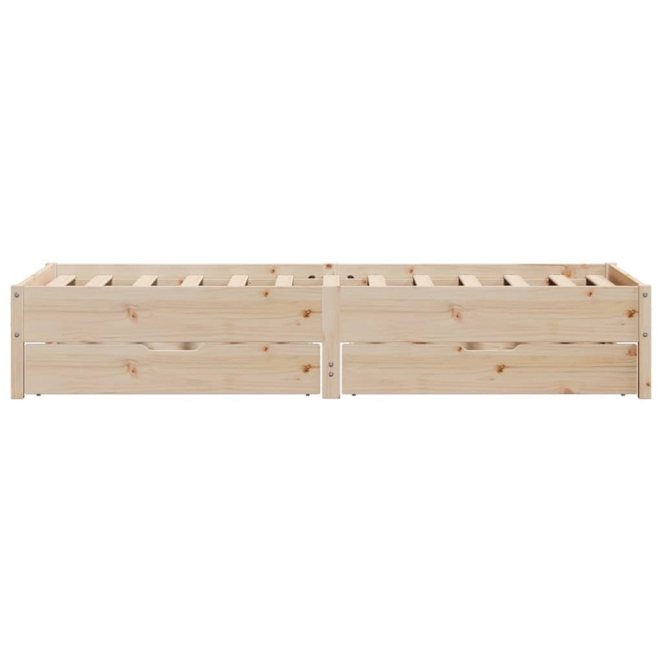 Estructura de cama sin colchón madera maciza de pino 100x200