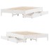 Estructura de cama sin colchón madera de pino blanca 140x190