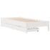 Estructura de cama sin colchón madera maciza blanca 75x190
