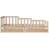 Sofá cama con cajones madera maciza de pino 90x200