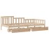 Sofá cama con cajones madera maciza de pino 90x200