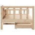 Sofá cama con cajones madera maciza de pino 90x200