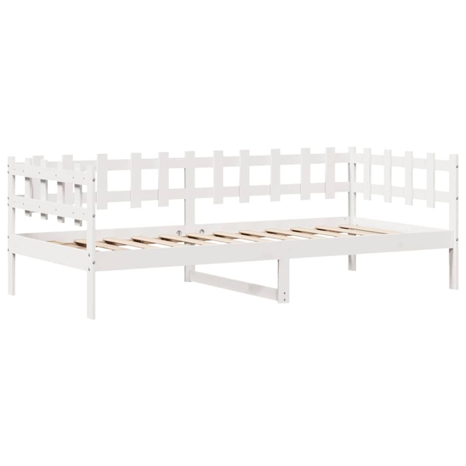 Sofá cama con cajones madera maciza de pino blanco 90x200