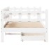 Sofá cama con cajones madera maciza de pino blanco 90x200
