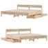 Estructura de cama sin colchón madera maciza de pino 200x200