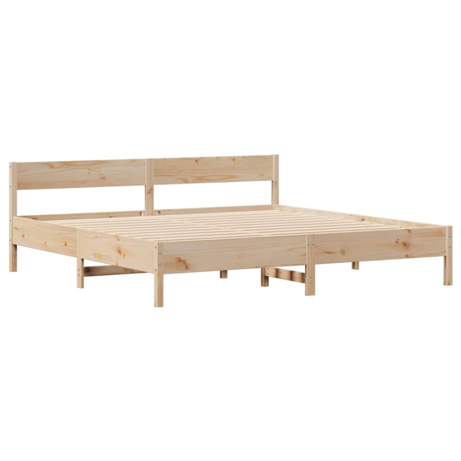 Estructura de cama sin colchón madera maciza de pino 180x200