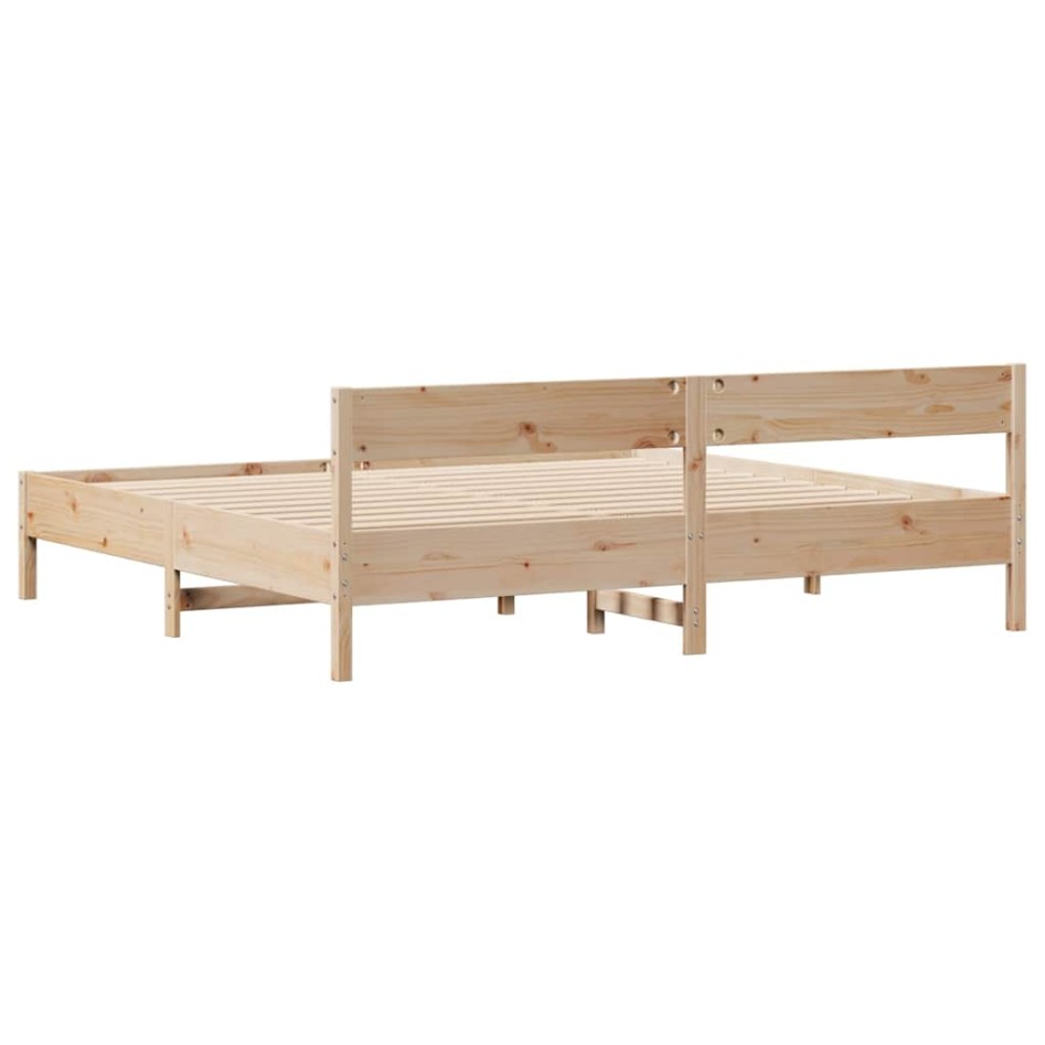 Estructura de cama sin colchón madera maciza de pino 180x200