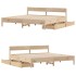 Estructura de cama sin colchón madera maciza de pino 180x200