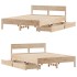 Estructura de cama sin colchón madera de pino blanca 140x200