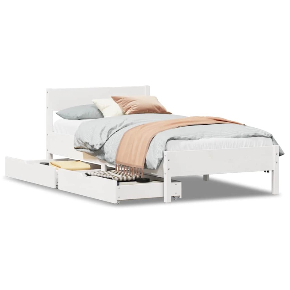 Estructura cama sin colchón madera maciza pino blanca