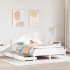 Estructura de cama sin colchón madera maciza blanca 120x190
