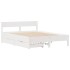 Estructura de cama sin colchón madera maciza blanca 120x190