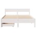 Estructura de cama sin colchón madera maciza blanca 120x190