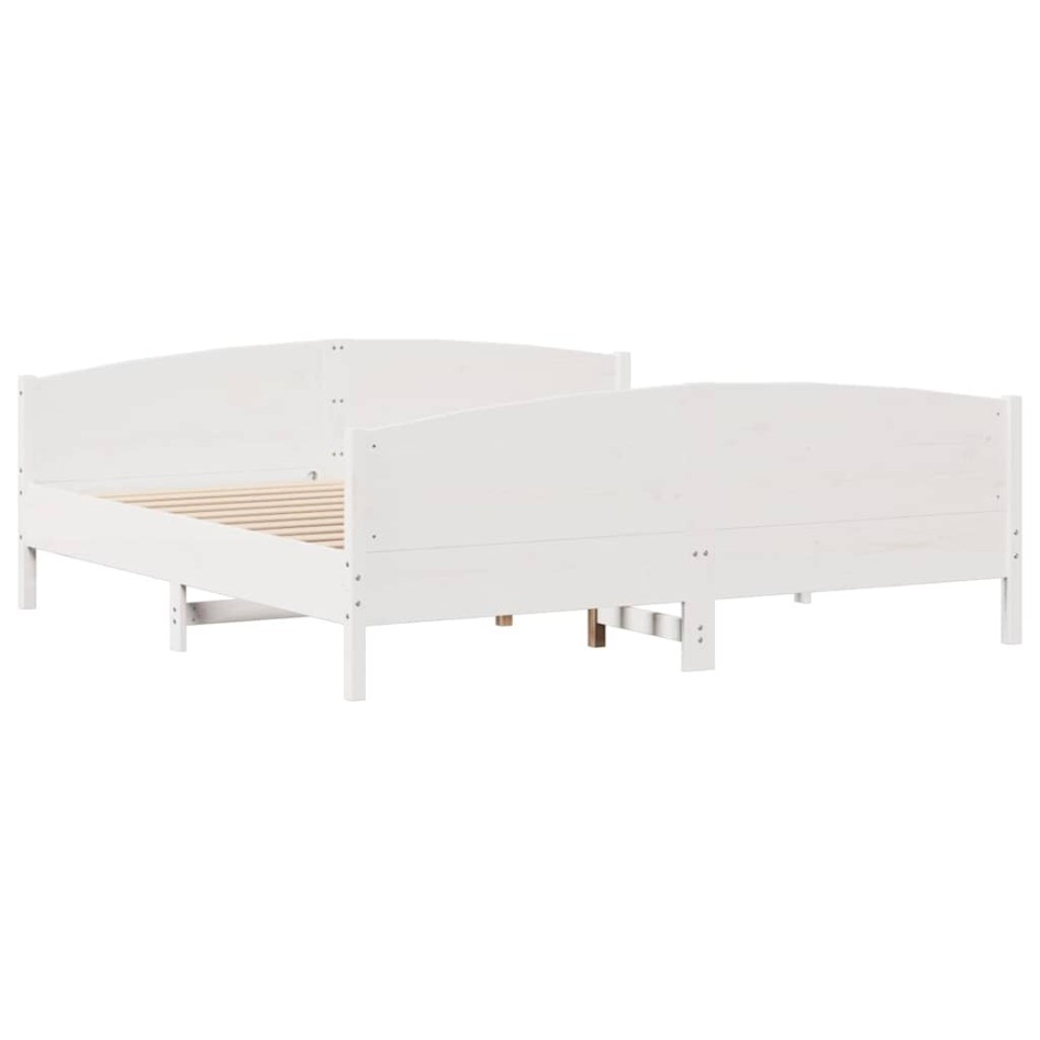 Cama sin colchón madera maciza de pino blanca 180x200