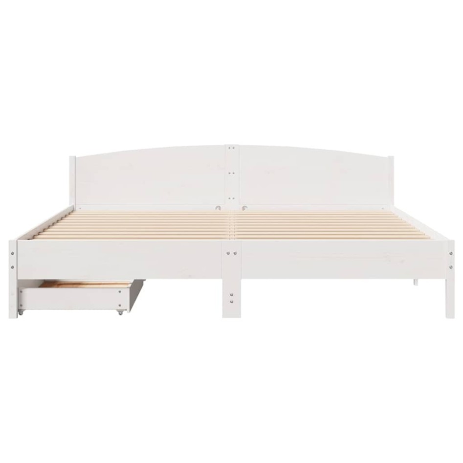 Cama sin colchón madera maciza de pino blanca 180x200