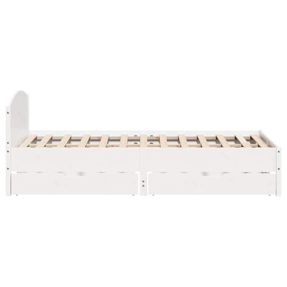 Estructura de cama sin colchón madera de pino blanca 150x200
