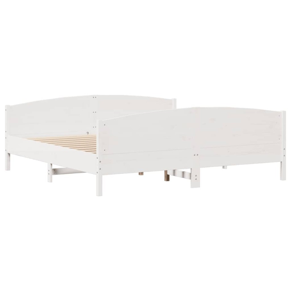 Estructura de cama sin colchón madera maciza blanca 200x200