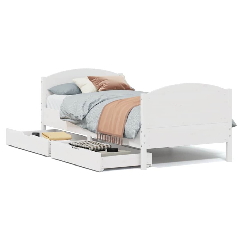 Estructura cama sin colchón madera maciza pino blanca