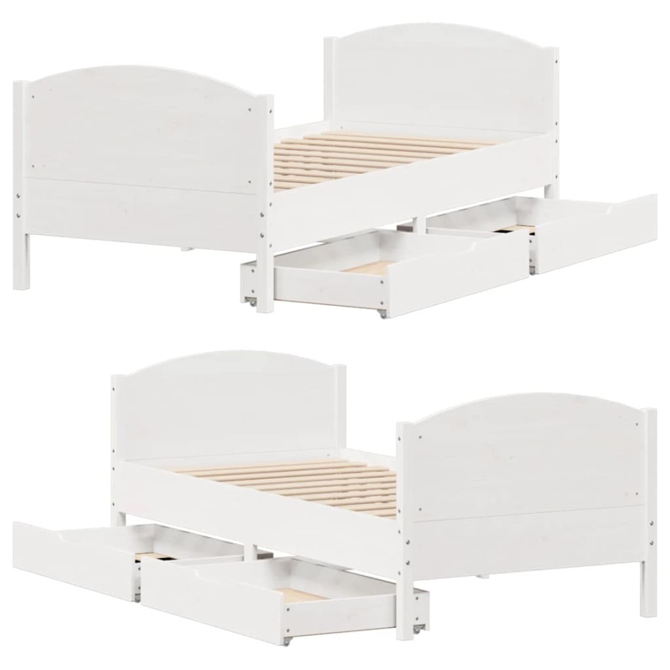 Estructura cama sin colchón madera maciza pino blanca
