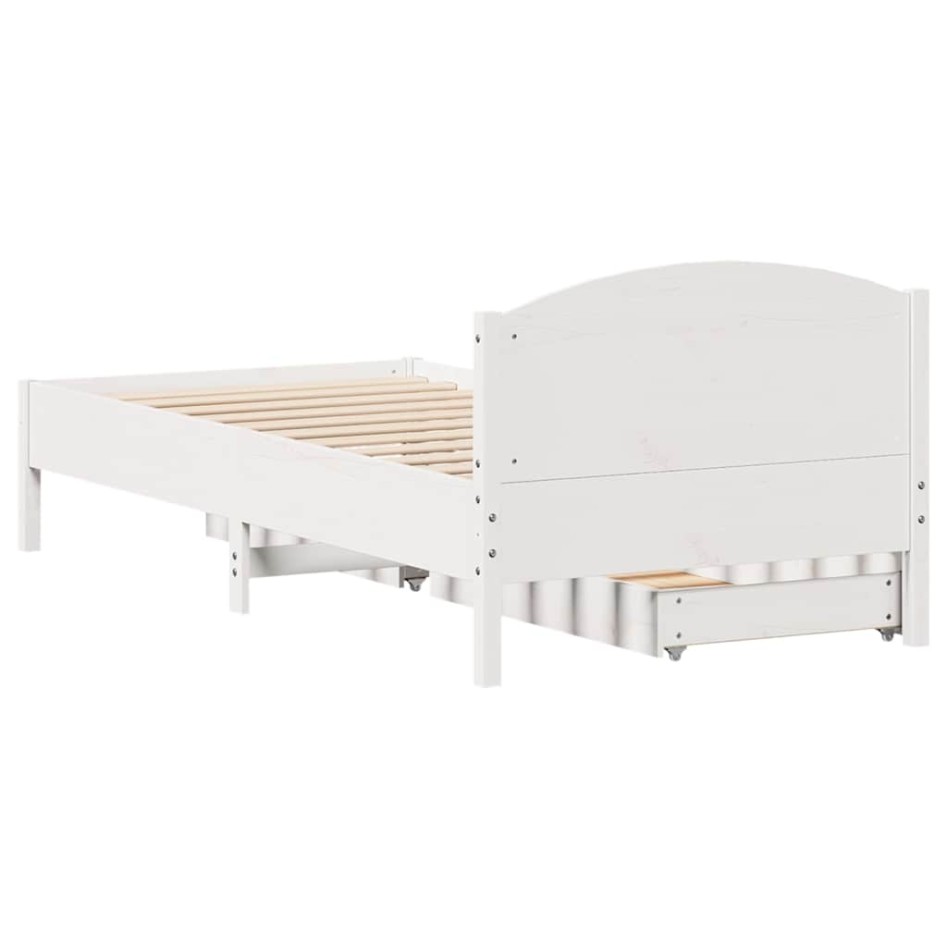 Estructura de cama sin colchón madera de pino blanca 90x200