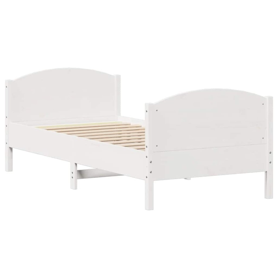 Estructura de cama sin colchón madera maciza blanca 90x190