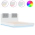 Estructura de cama con cabecero y luces LED blanco 140x190