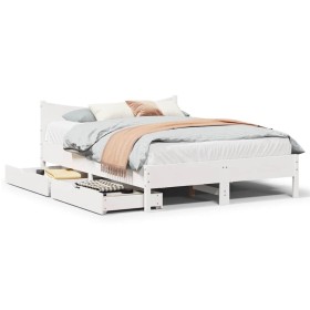 Estructura de cama con cajones madera de pino blanca