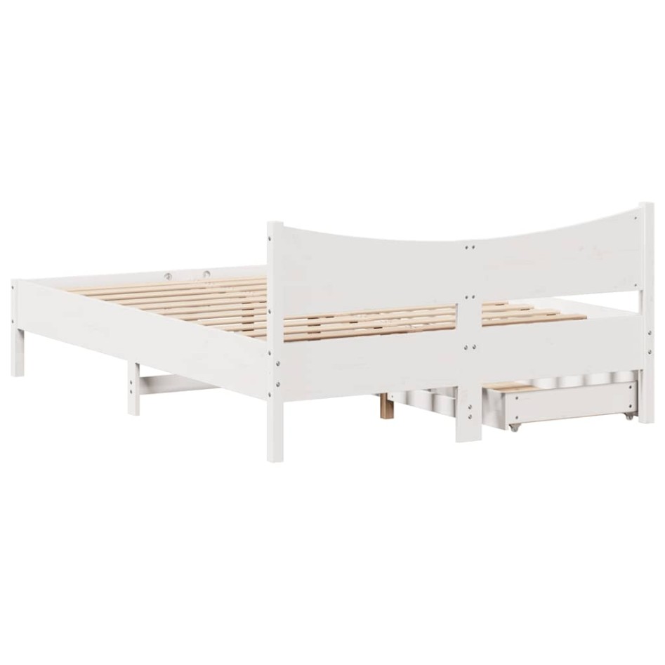 Estructura de cama con cajones madera de pino blanca