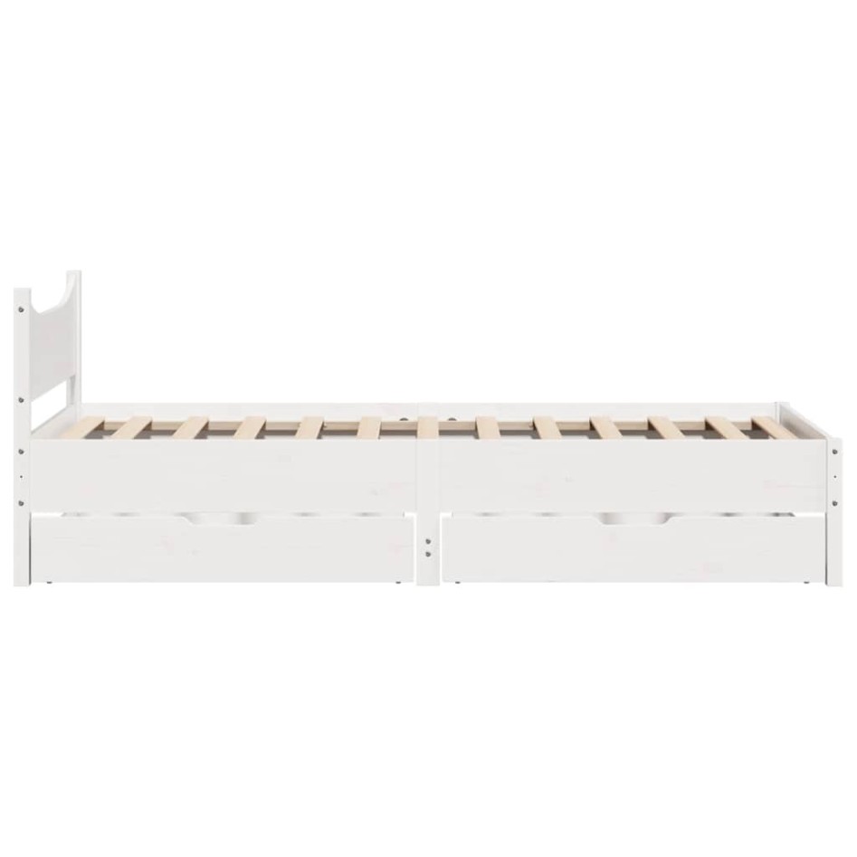Estructura cama con cajones madera maciza pino blanco 90x200