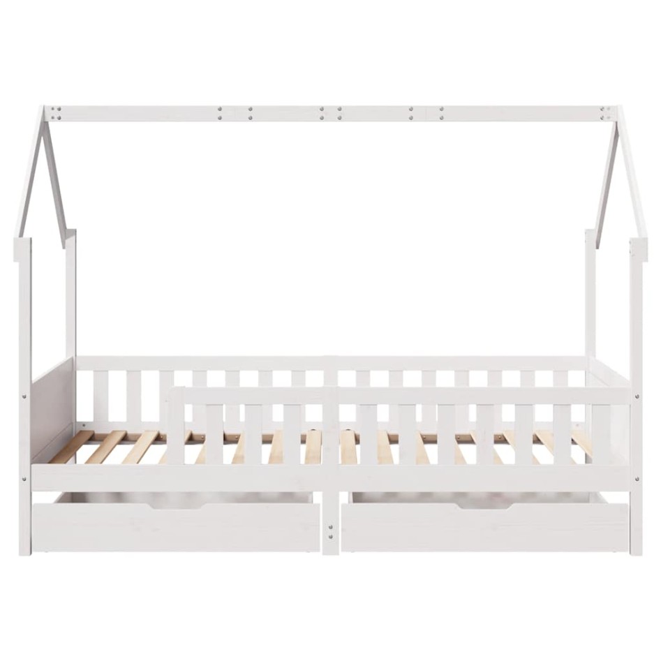 Estructura de cama infantil con cajones madera pino 90x190