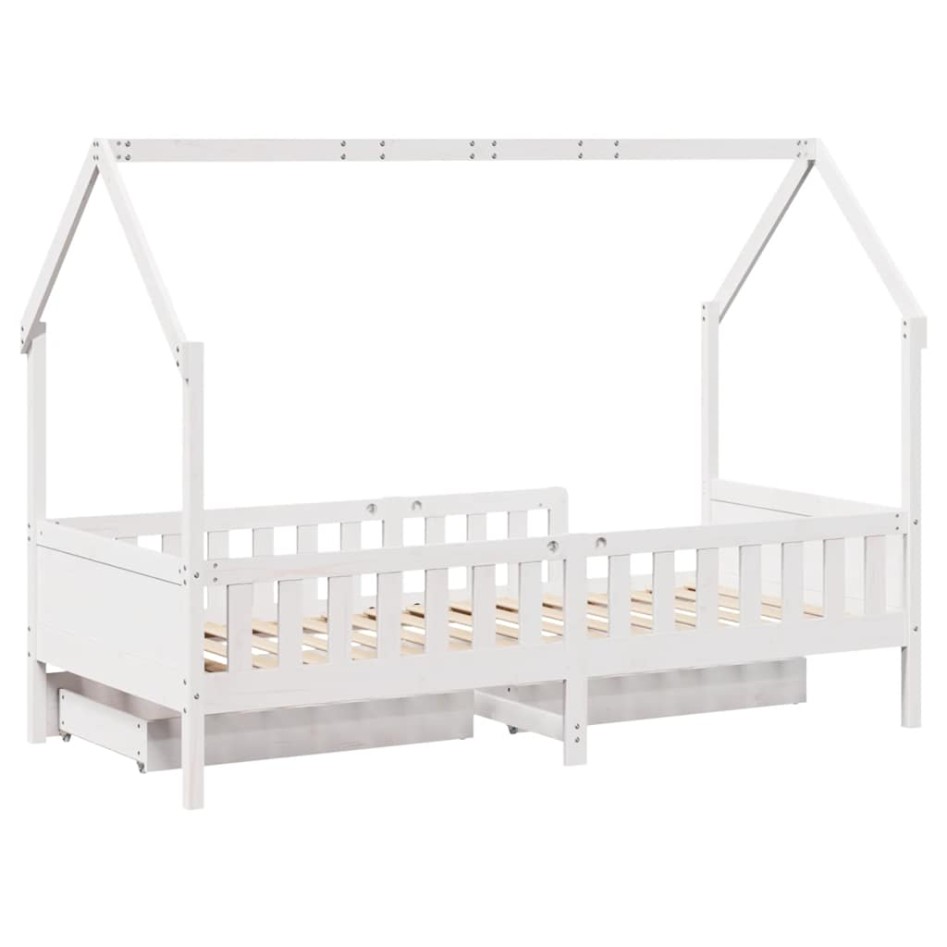 Estructura de cama infantil con cajones madera pino 90x190