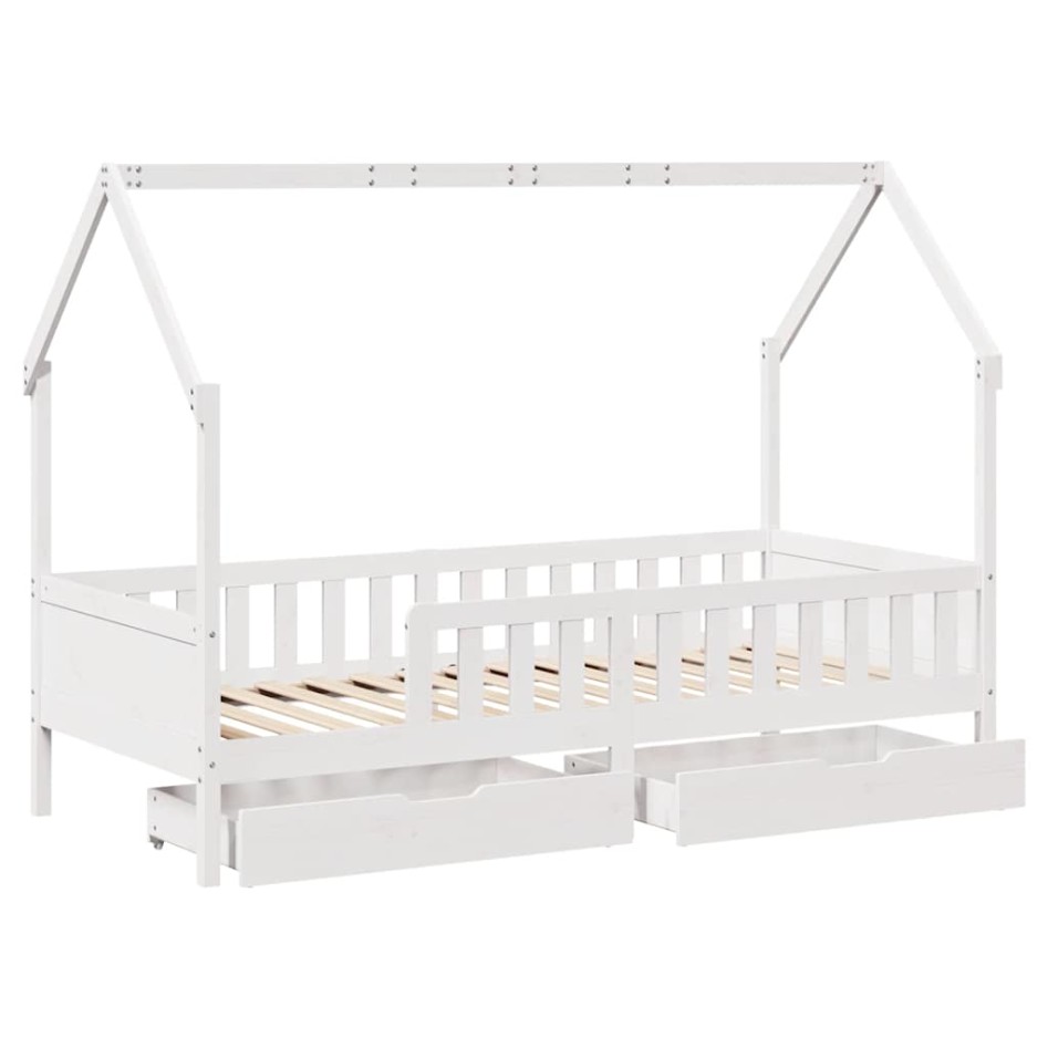 Estructura de cama infantil con cajones madera pino 90x190