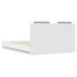 Estructura de cama con cabecero y luces LED blanco 140x190