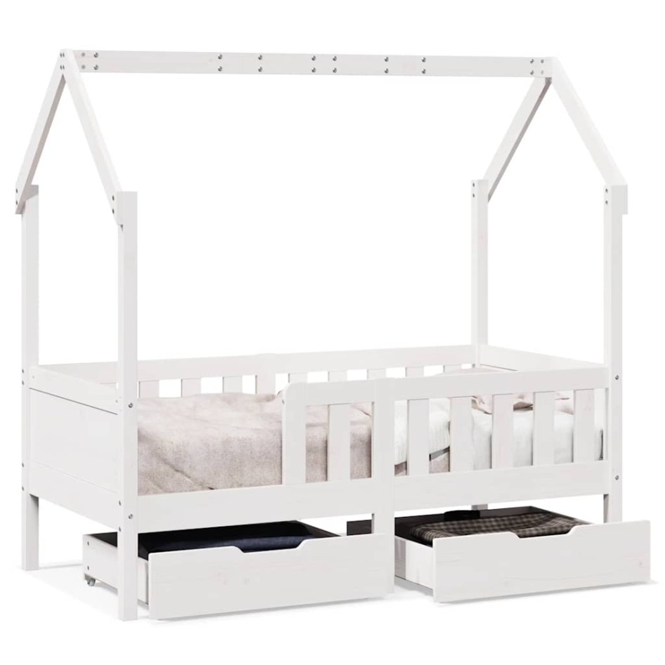 Estructura de cama para niños con cajones madera pino 70x140
