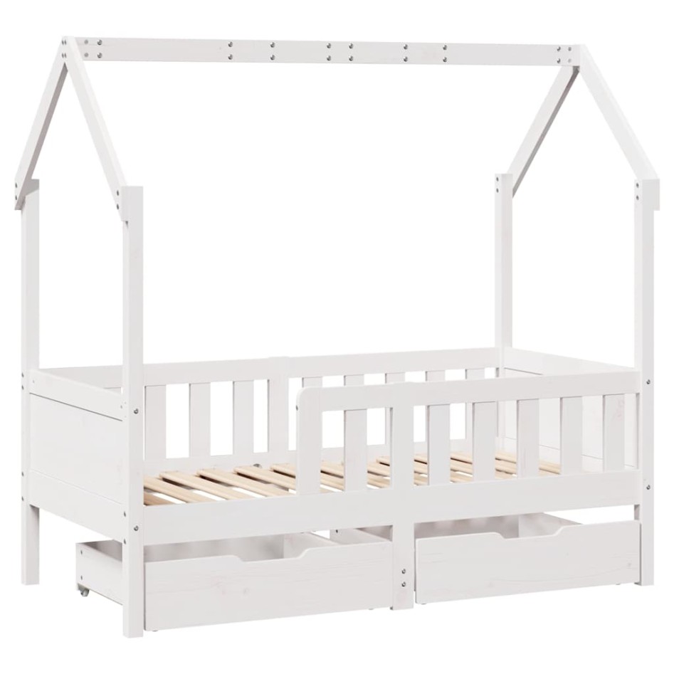 Estructura de cama para niños con cajones madera pino 70x140