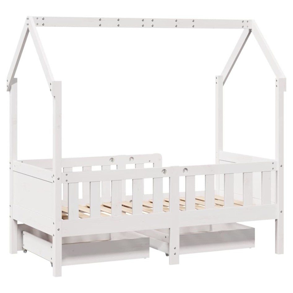 Estructura de cama para niños con cajones madera pino 70x140