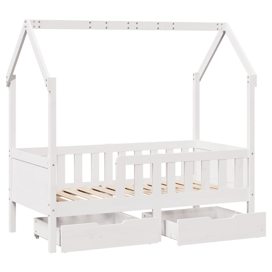 Estructura de cama para niños con cajones madera pino 70x140