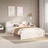Cama con estantería sin colchón madera maciza blanca 150x200